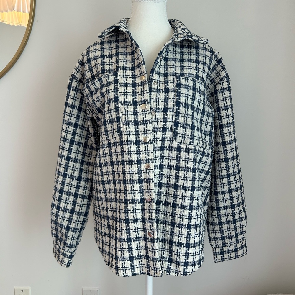 BLUE AND WHITE PRINCESS POLLY JACKET
